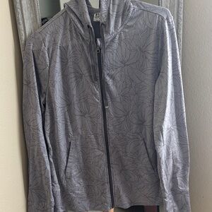 Freeze Light Gray Floral Zip Hoodie Jacket - Women's
